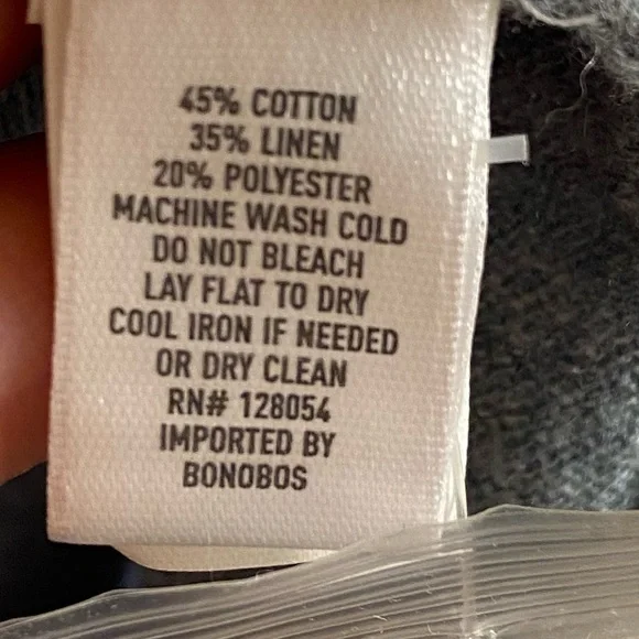 Bonobos sweater Henley men linen‎ blend Large NWOT - Picture 7 of 7